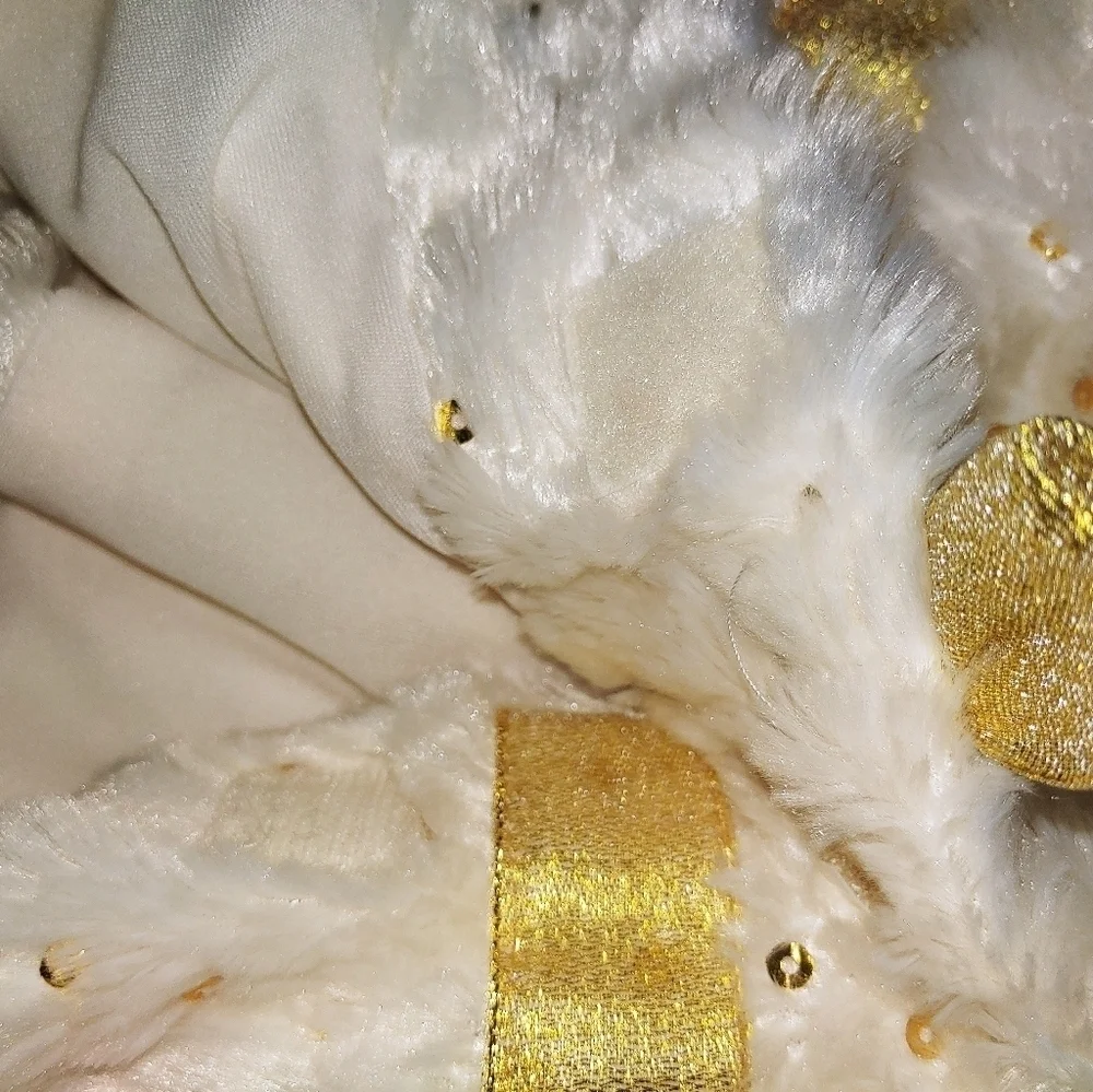 Little Lass Fuzzy Gold Sequin Sleeveless Vest Jacket 24MO